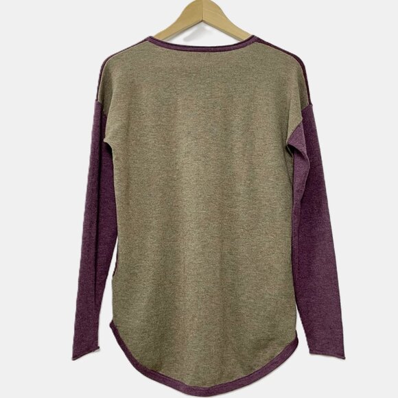 Smartwool Shadow Pine Colorblock Merino Wool Sweater Heather Purple - Picture 4 of 11